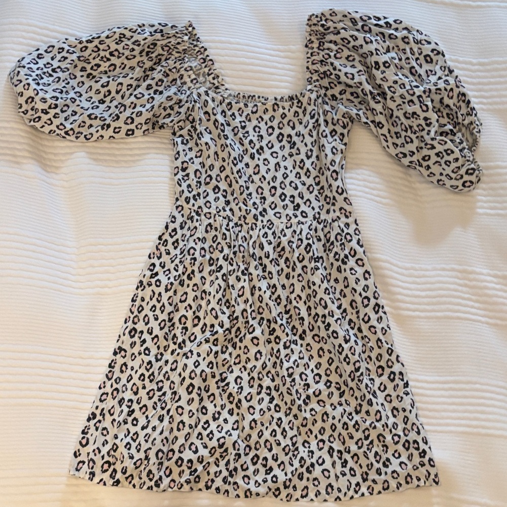 Billabong Black and Cream Leopard Print Dress